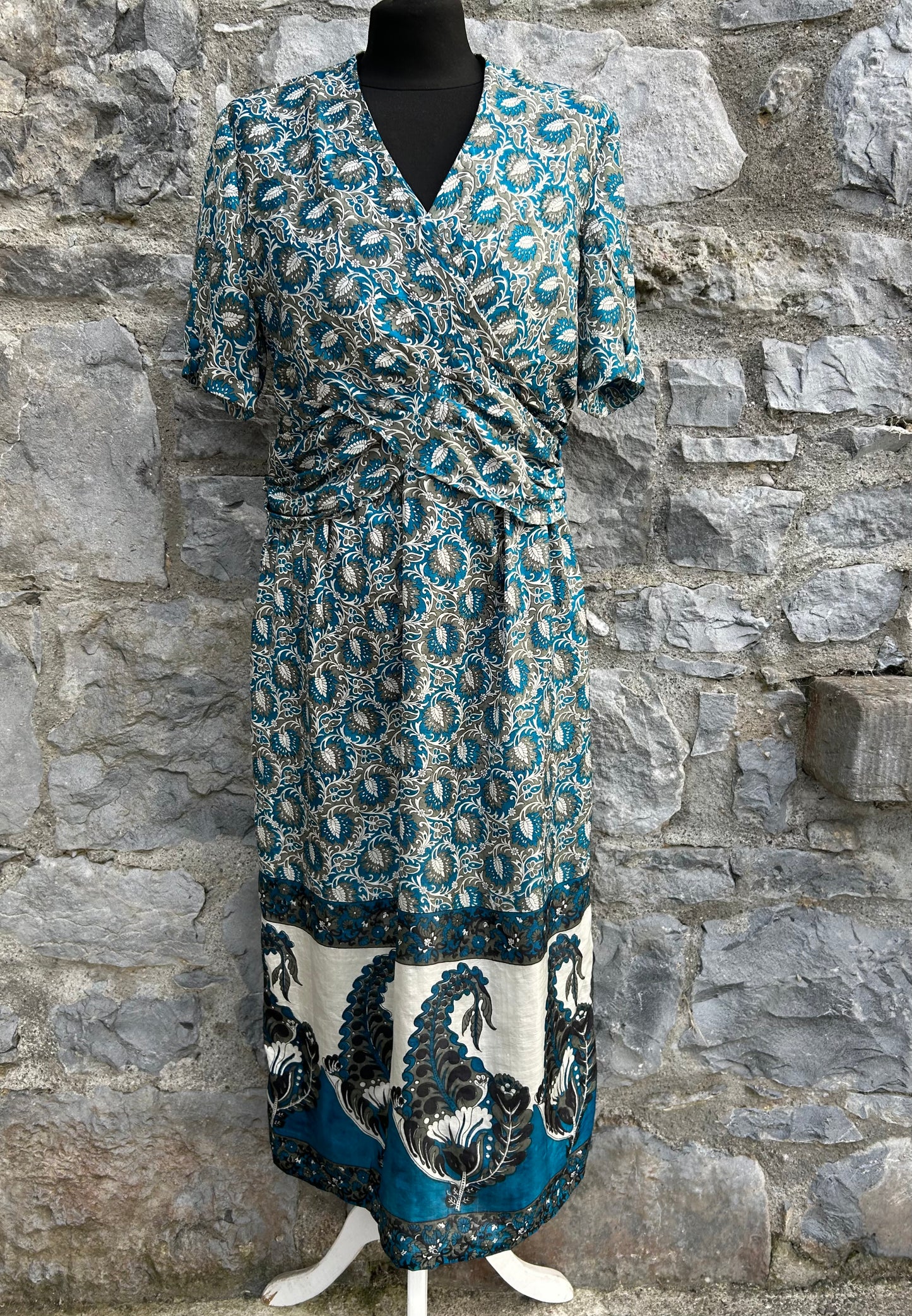 Blue&grey botanic dress uk 8-10