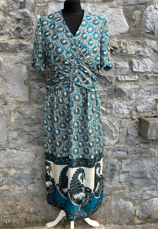 Blue&grey botanic dress uk 8-10