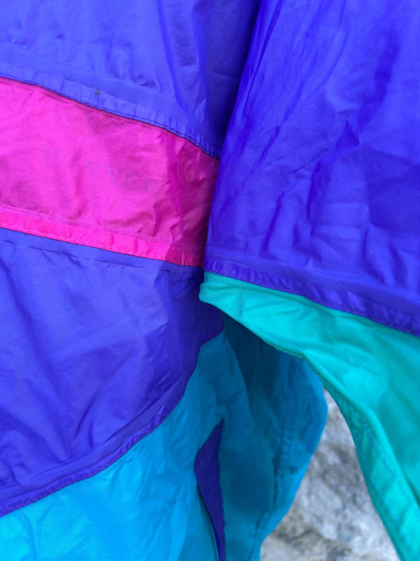 80s colourful rain jacket Large