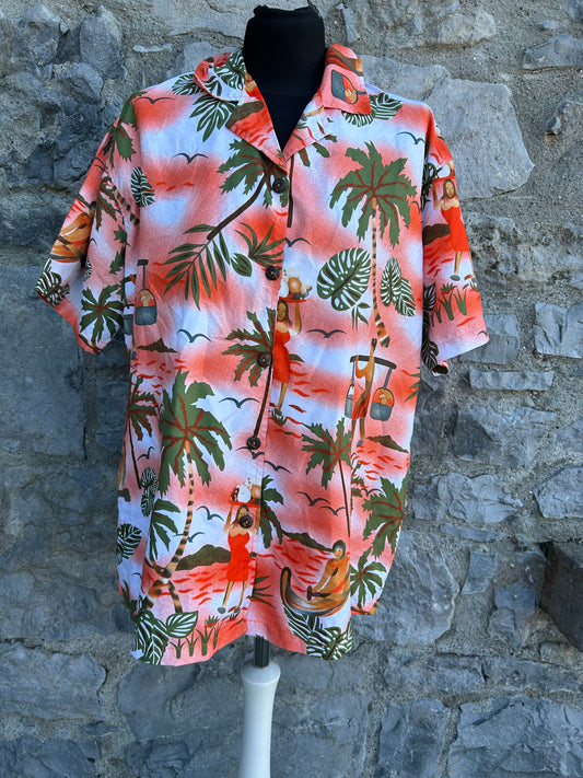 Hawaiian orange shirt Medium