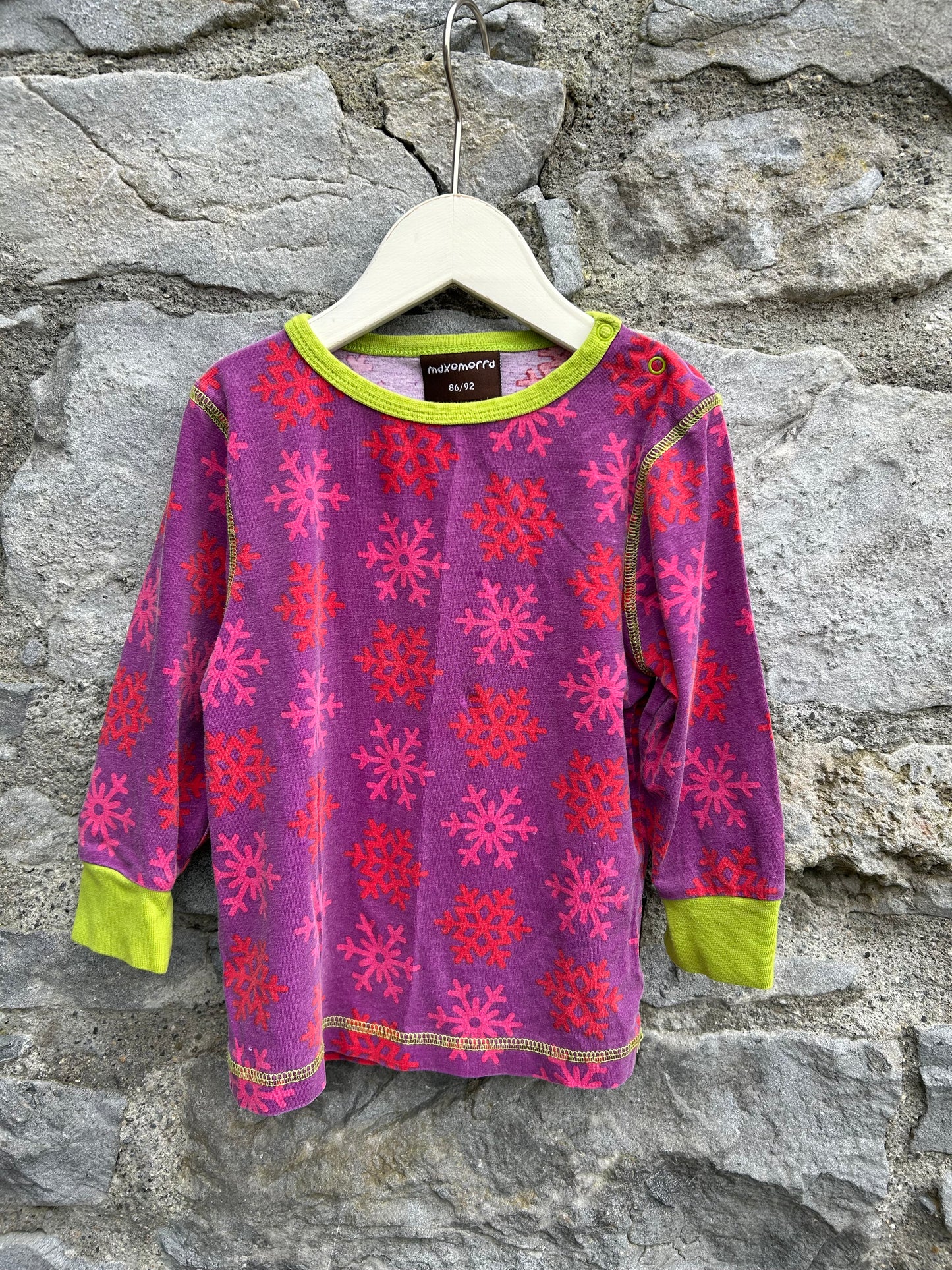 Snowflakes pink top  18-24m (86-92cm)