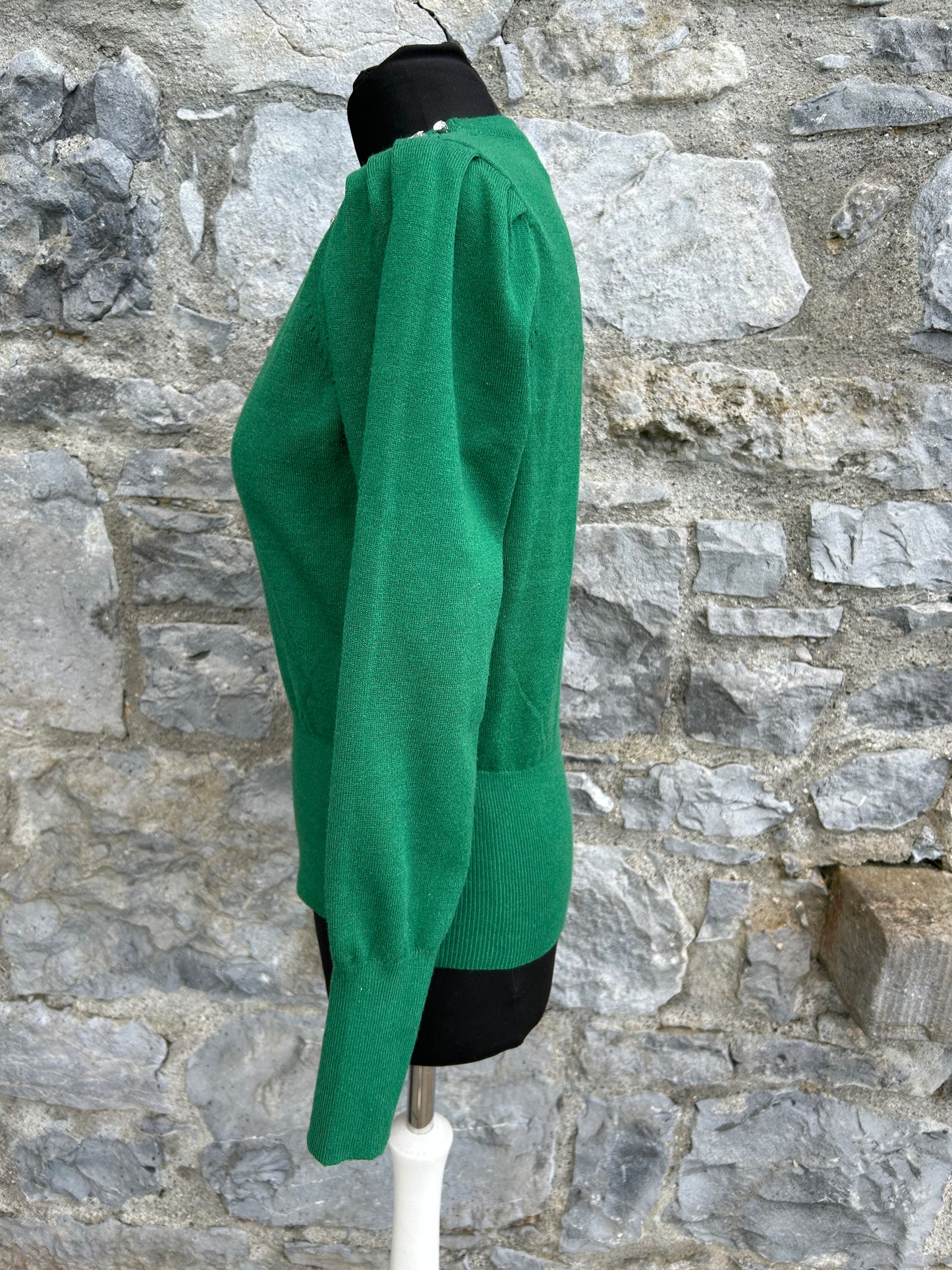 Green jumper with sparkle neckline uk 10-12