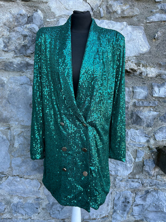 Green sequin long jacket uk 14-16