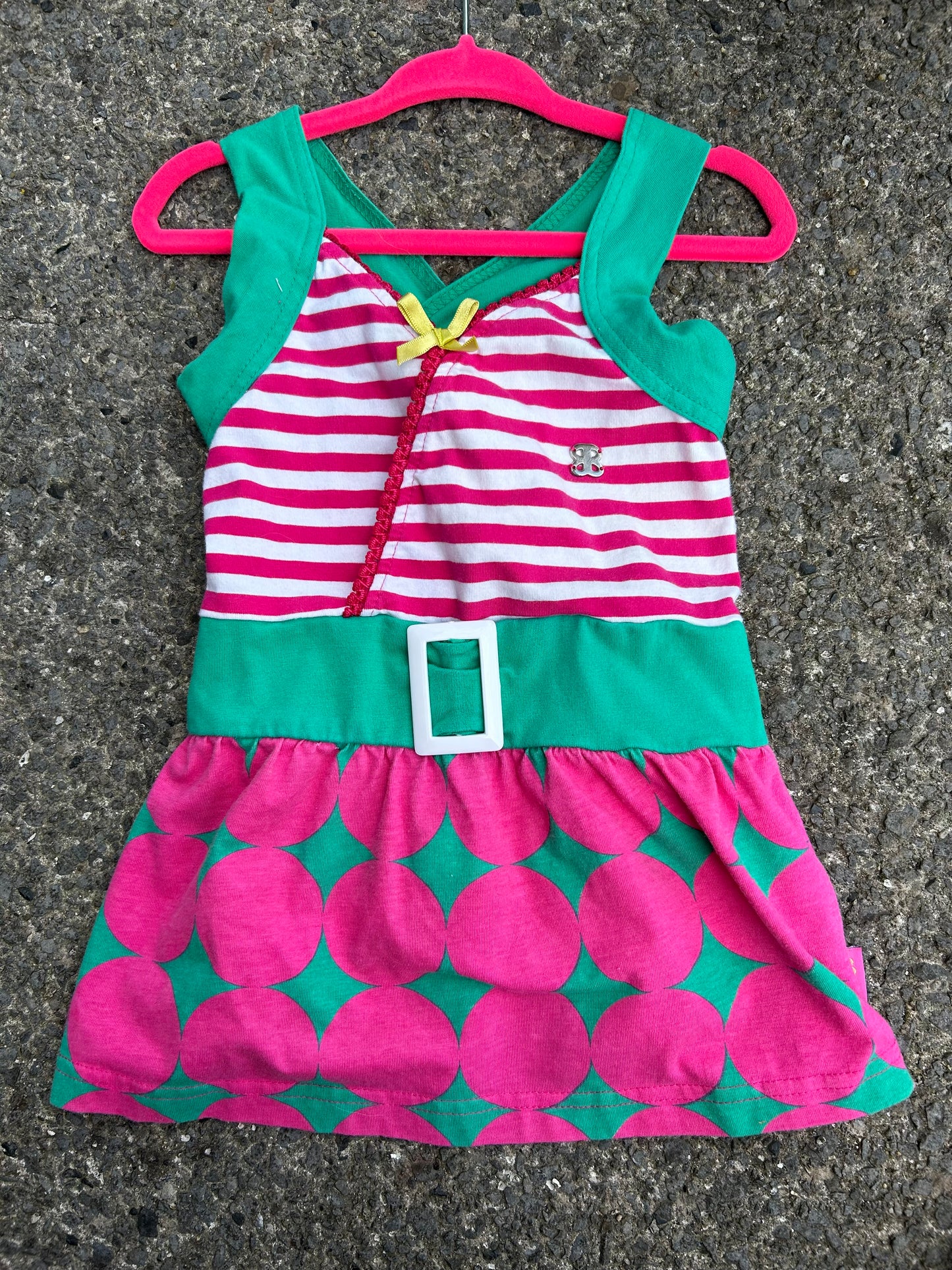 Stripes&mega dots pink tunic  4-5y (104-110cm)