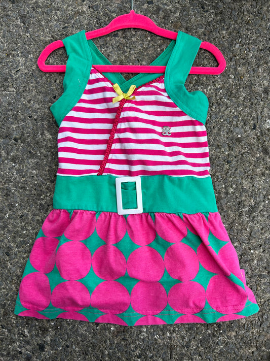 Stripes&mega dots pink tunic  4-5y (104-110cm)