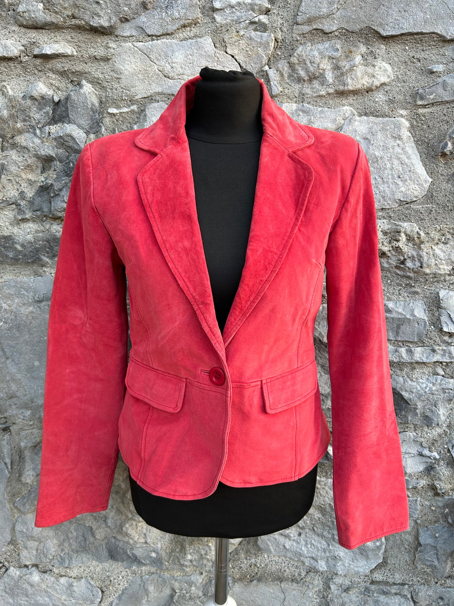 80s red suede jacket uk 10-12