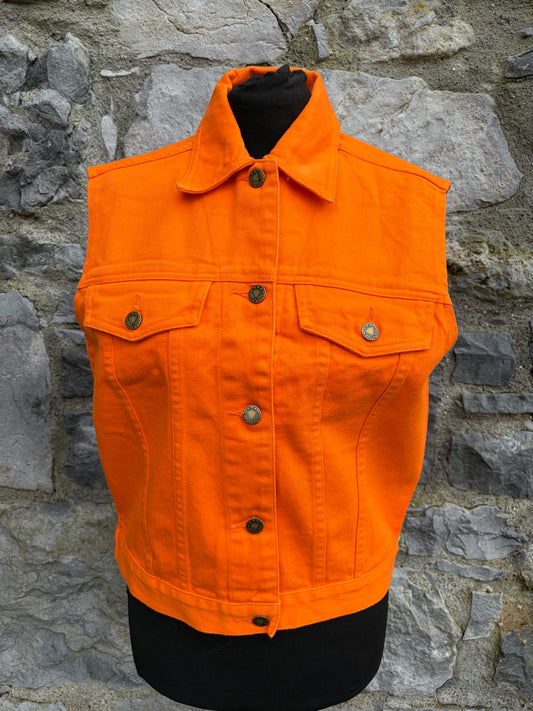 90s orange denim gilet uk 8
