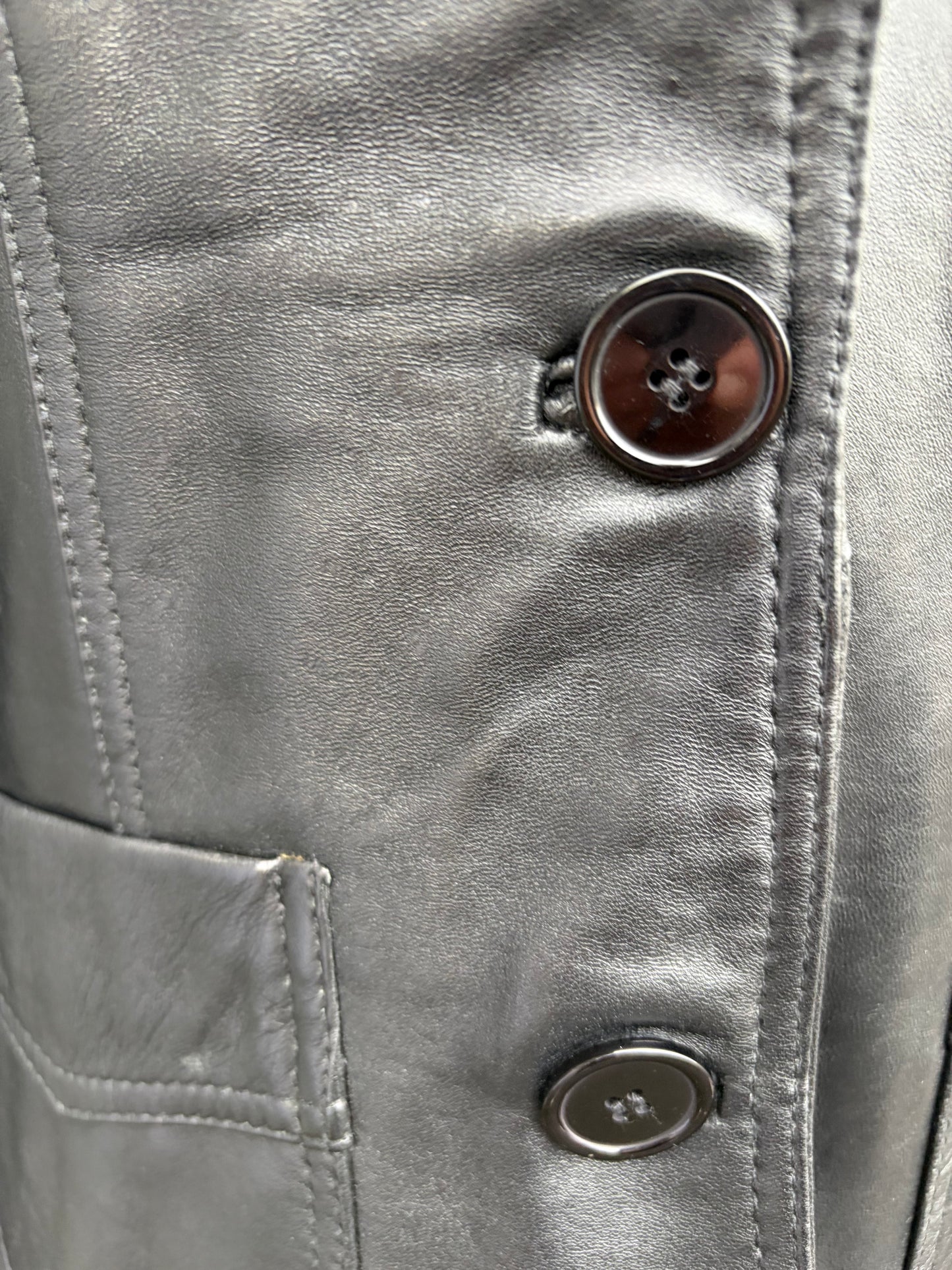 90s black leather jacket uk 8