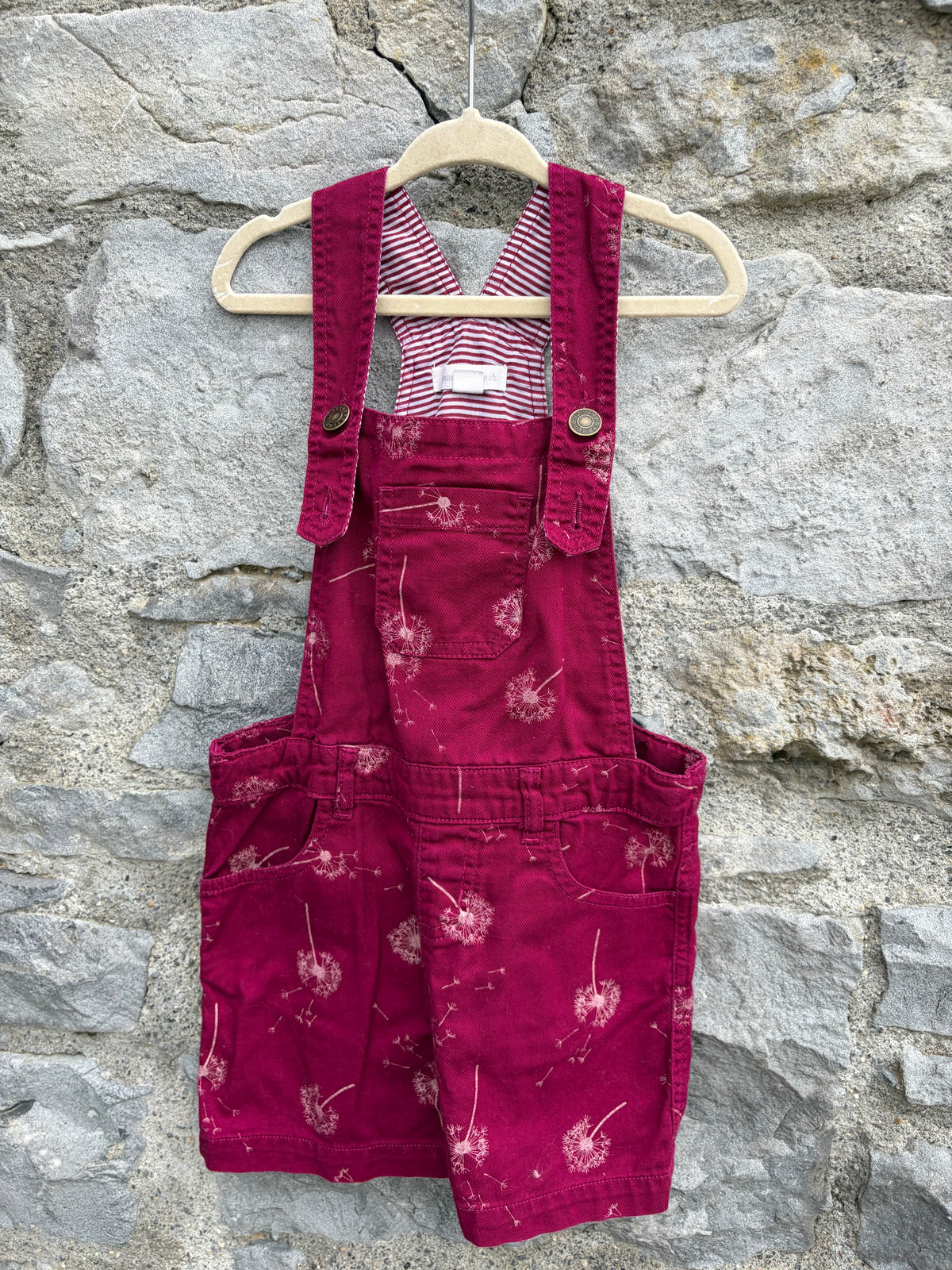 Dandelions burgundy pinafore  4y (104cm)