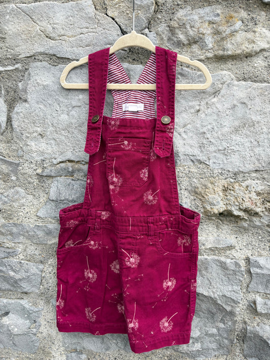 Dandelions burgundy pinafore  4y (104cm)