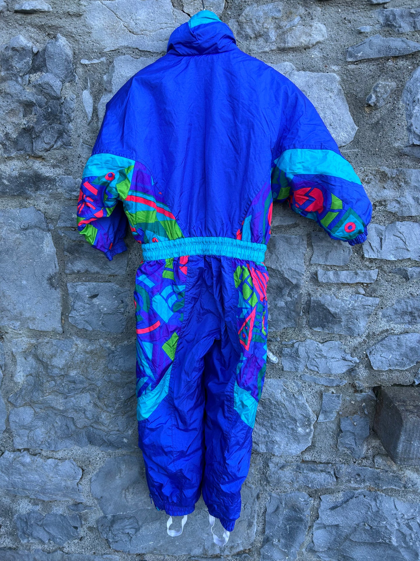 80s blue abstract ski suit   5-6y (110-116cm)