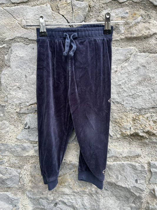 Navy velour pants  18-24m (86-92cm)