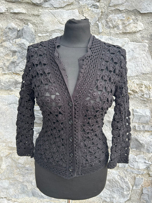 Black crochet cardigan  uk 8