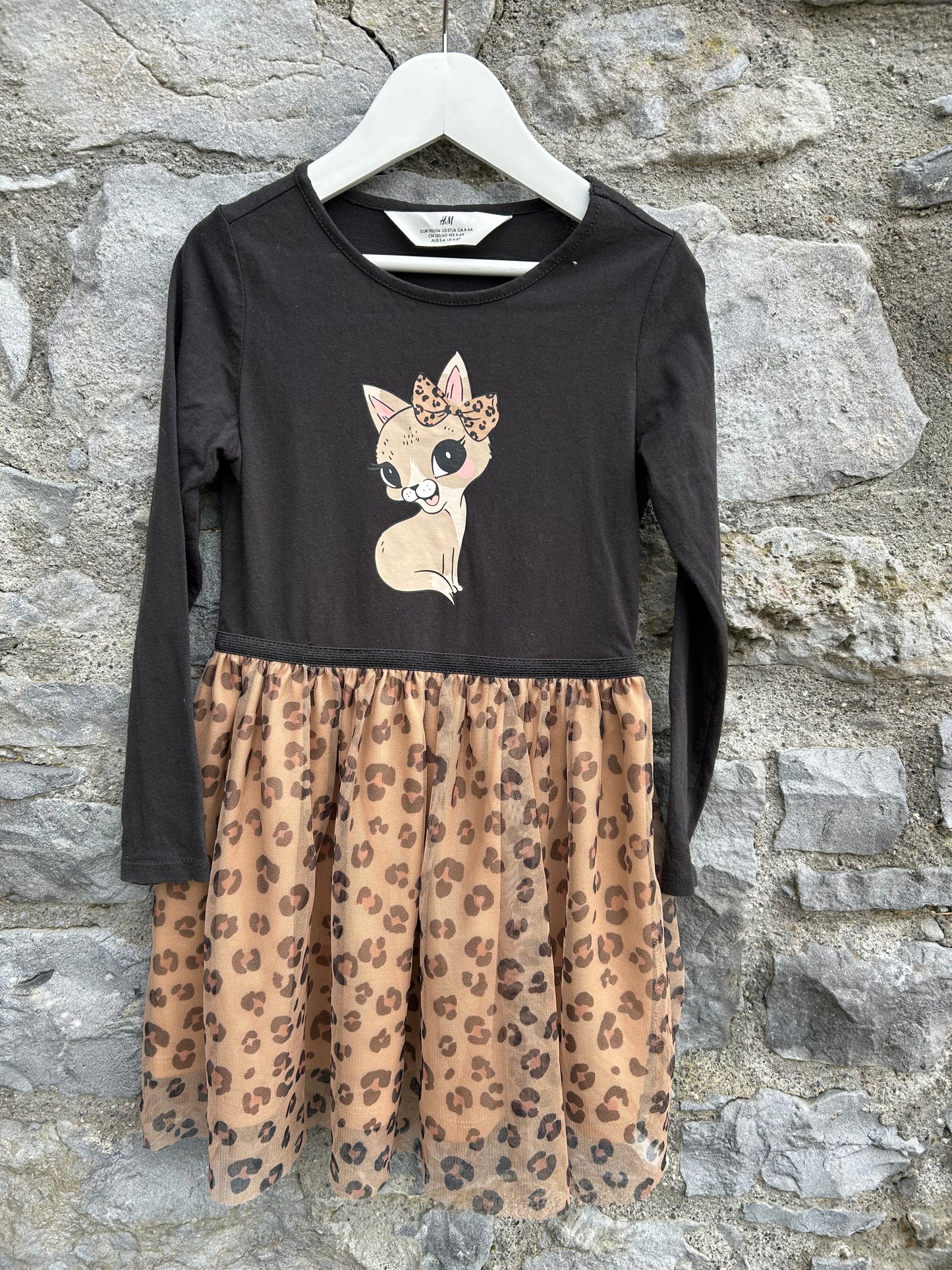 Kitty leopard dress  5-6y (110-116cm)