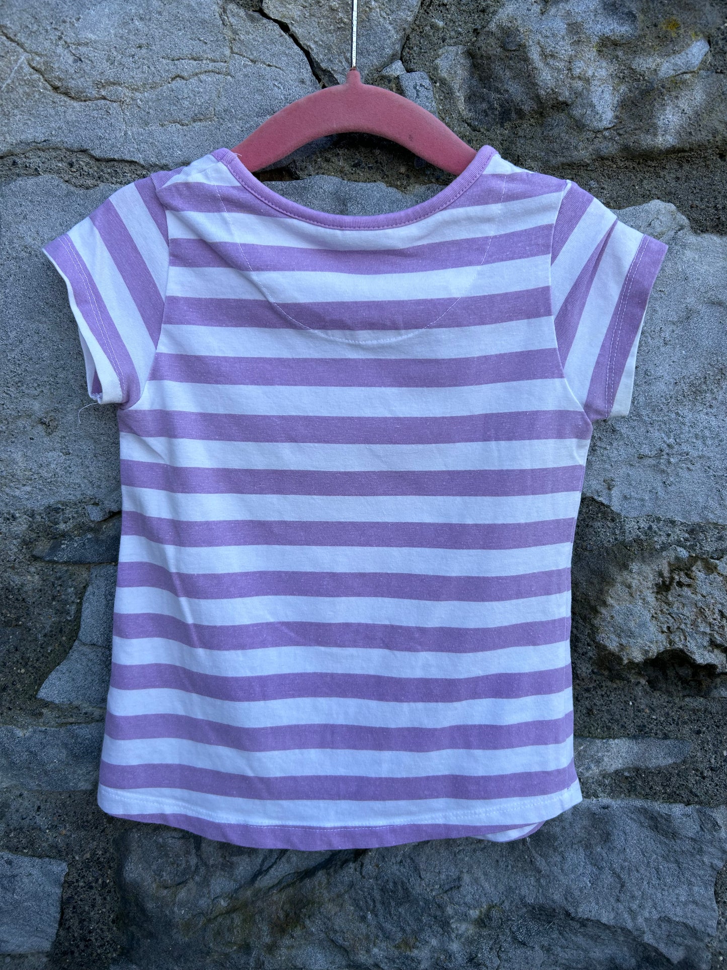 Flamingo heart stripy T-shirt   2y (92cm)