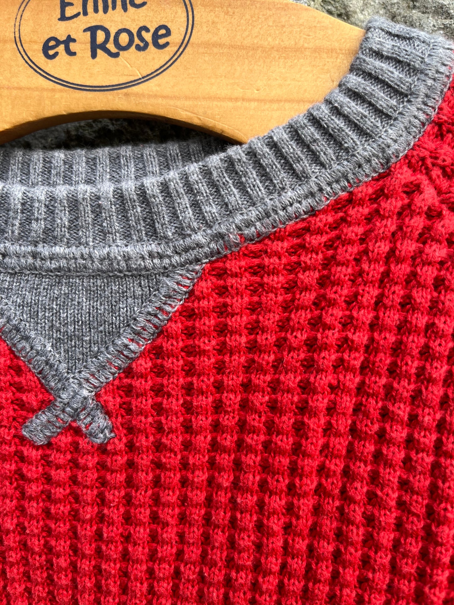 Red waffle jumper  12-18m (80-86cm)