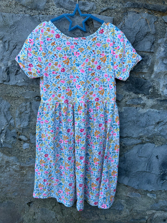 Neon pink floral dress  11-12y (146-152cm)