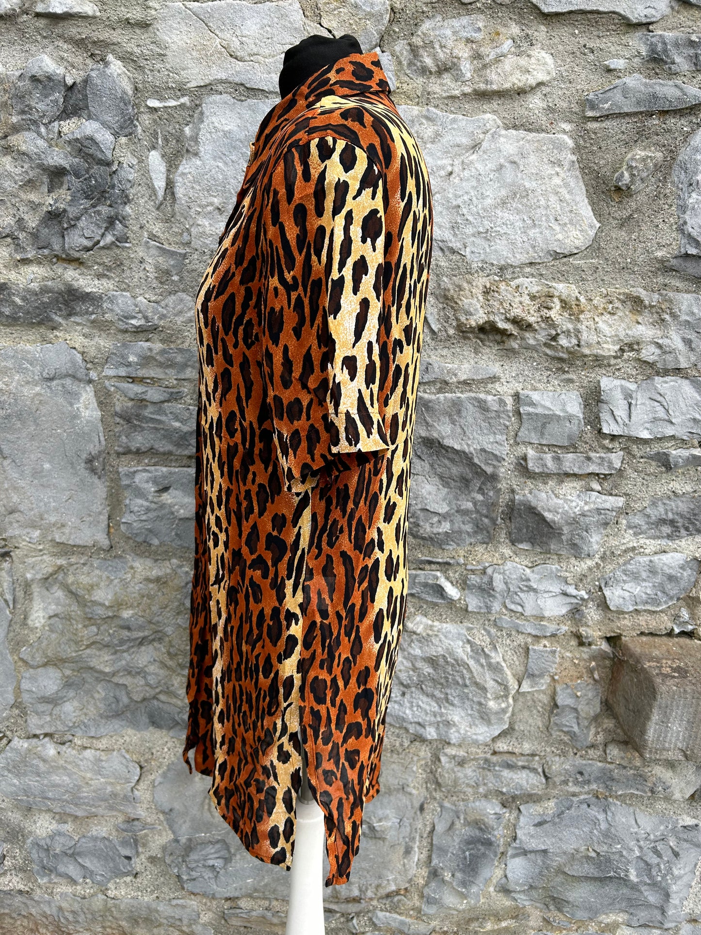 90s leopard print long shirt uk 10-12