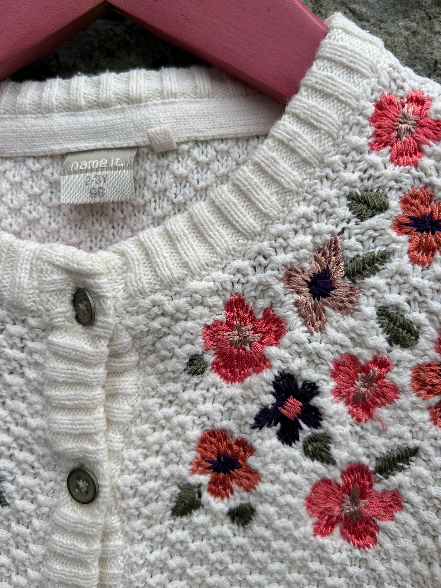 Cream embroidered cardigan  2-3y (92-98cm)