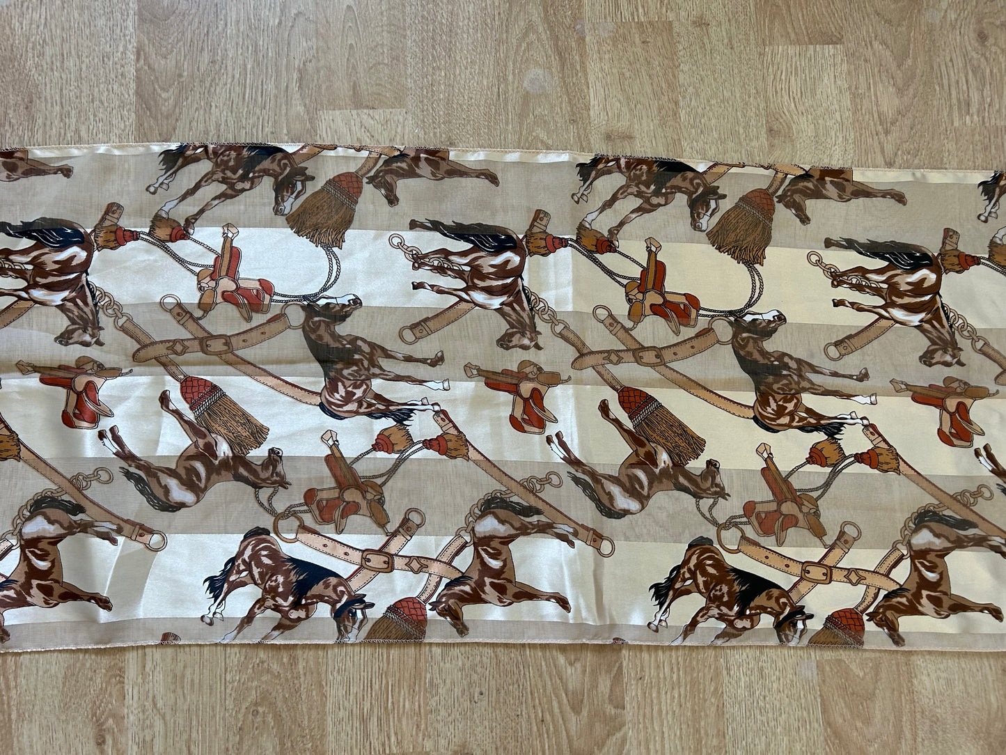 Horses cream scarf