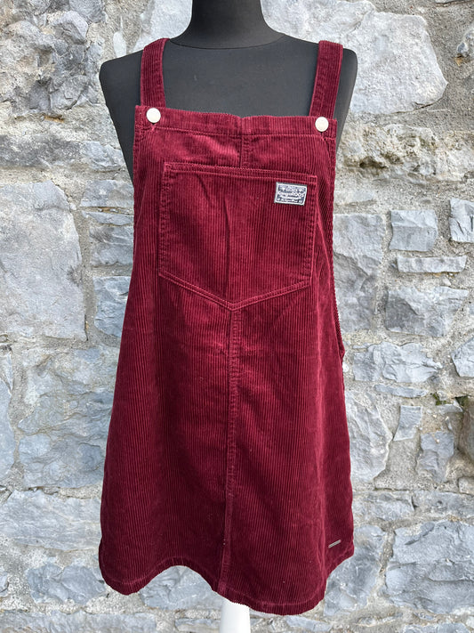 Maroon cord pinafore uk 12-14