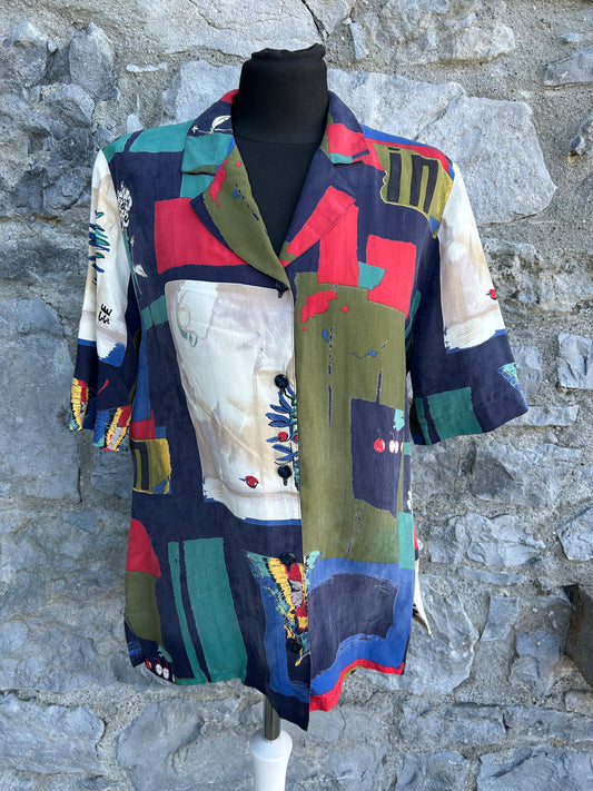 80s butterflies&colourful patches shirt uk 10-12