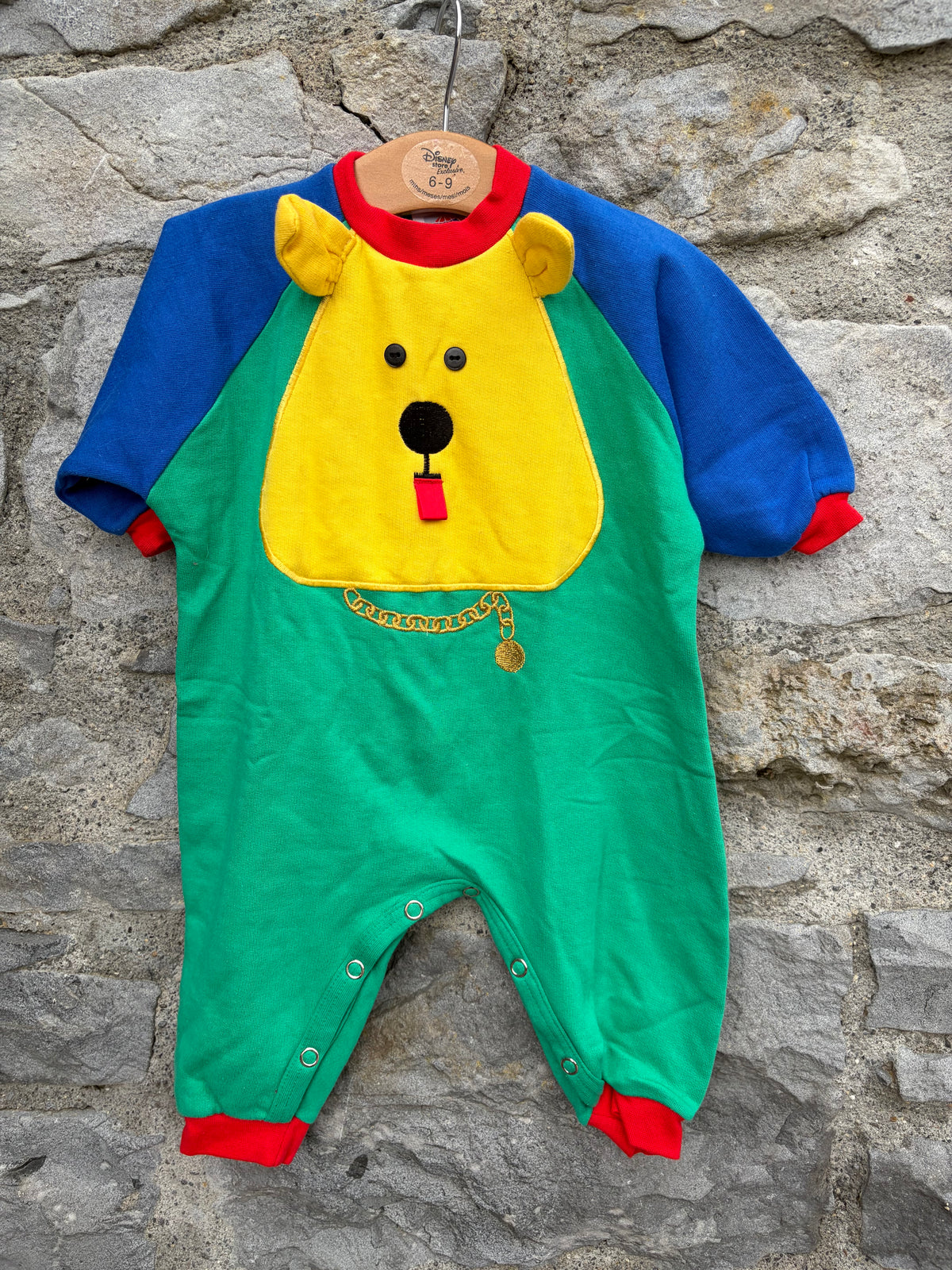 80s green bear sweat onesie 6m (68cm)