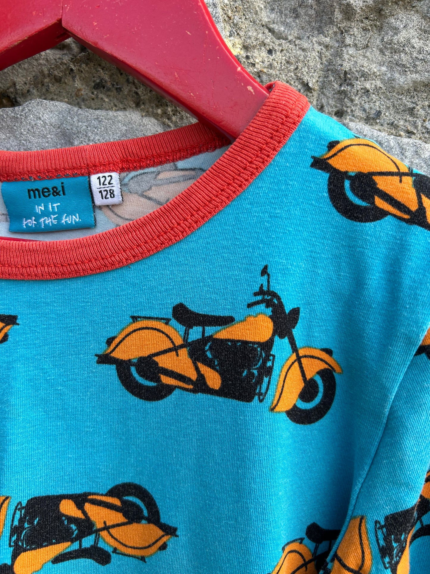 Motorbikes blue top  6y (116cm)