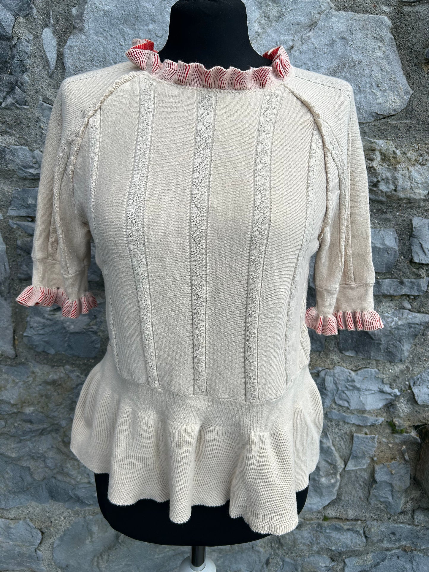 Beige knitted top uk 10