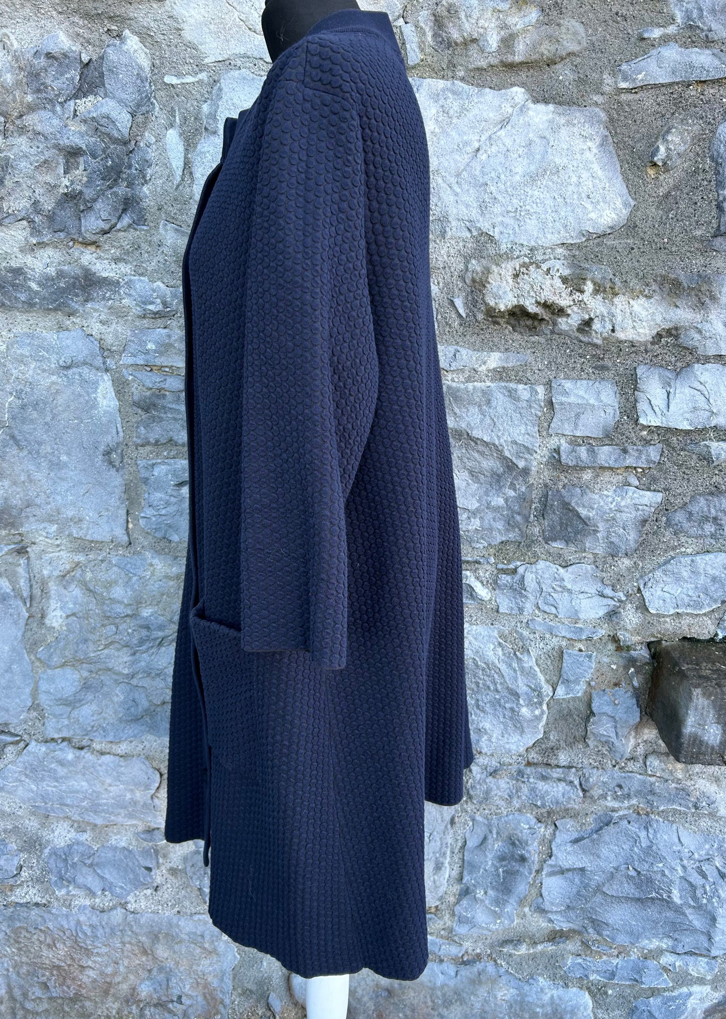 Long navy coat cardigan uk 14-16