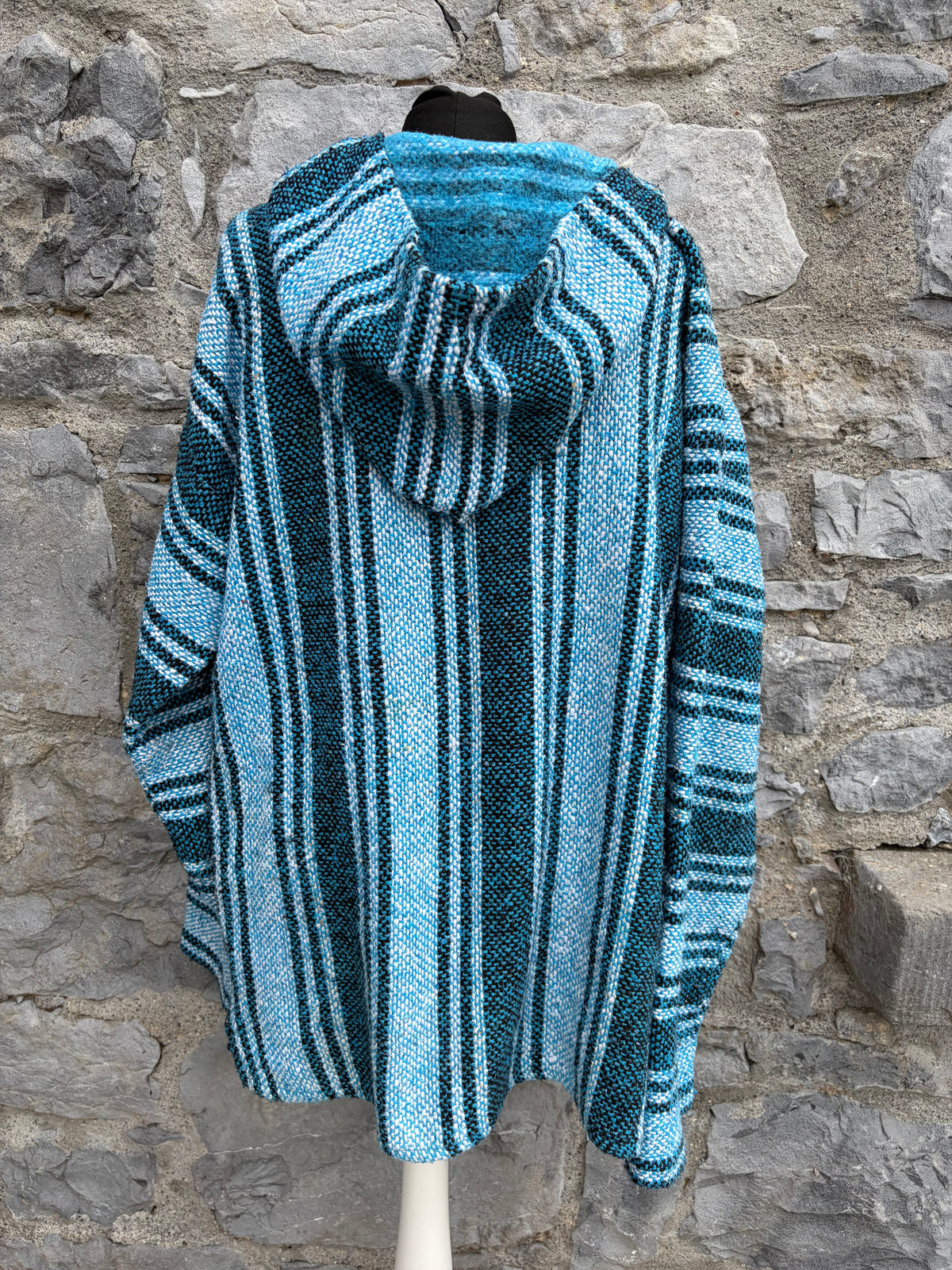 Blue stripy Baja hoodie M-L