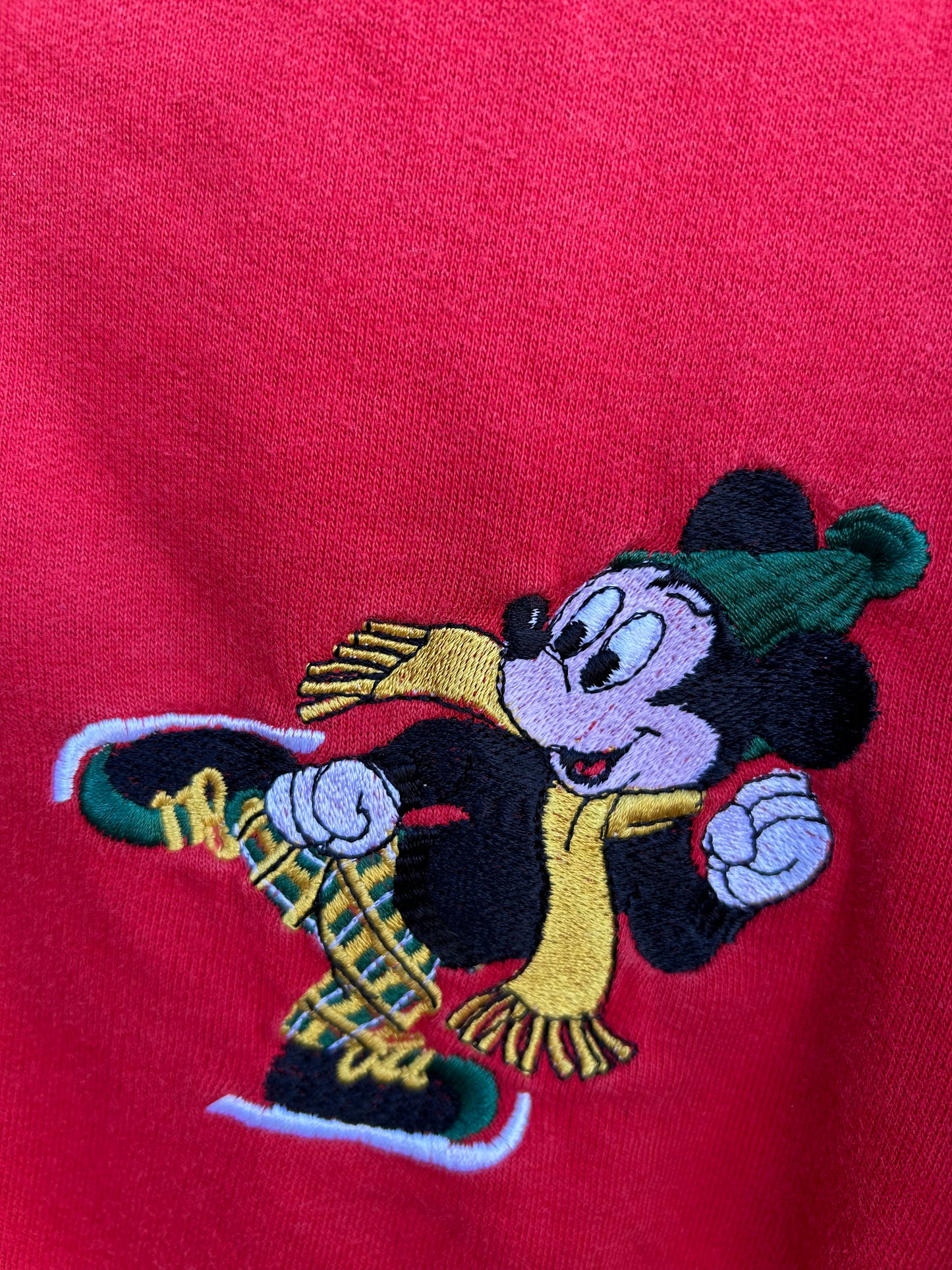 90s Mickey&Pluto red sweatshirt  3-6m (62-68cm)