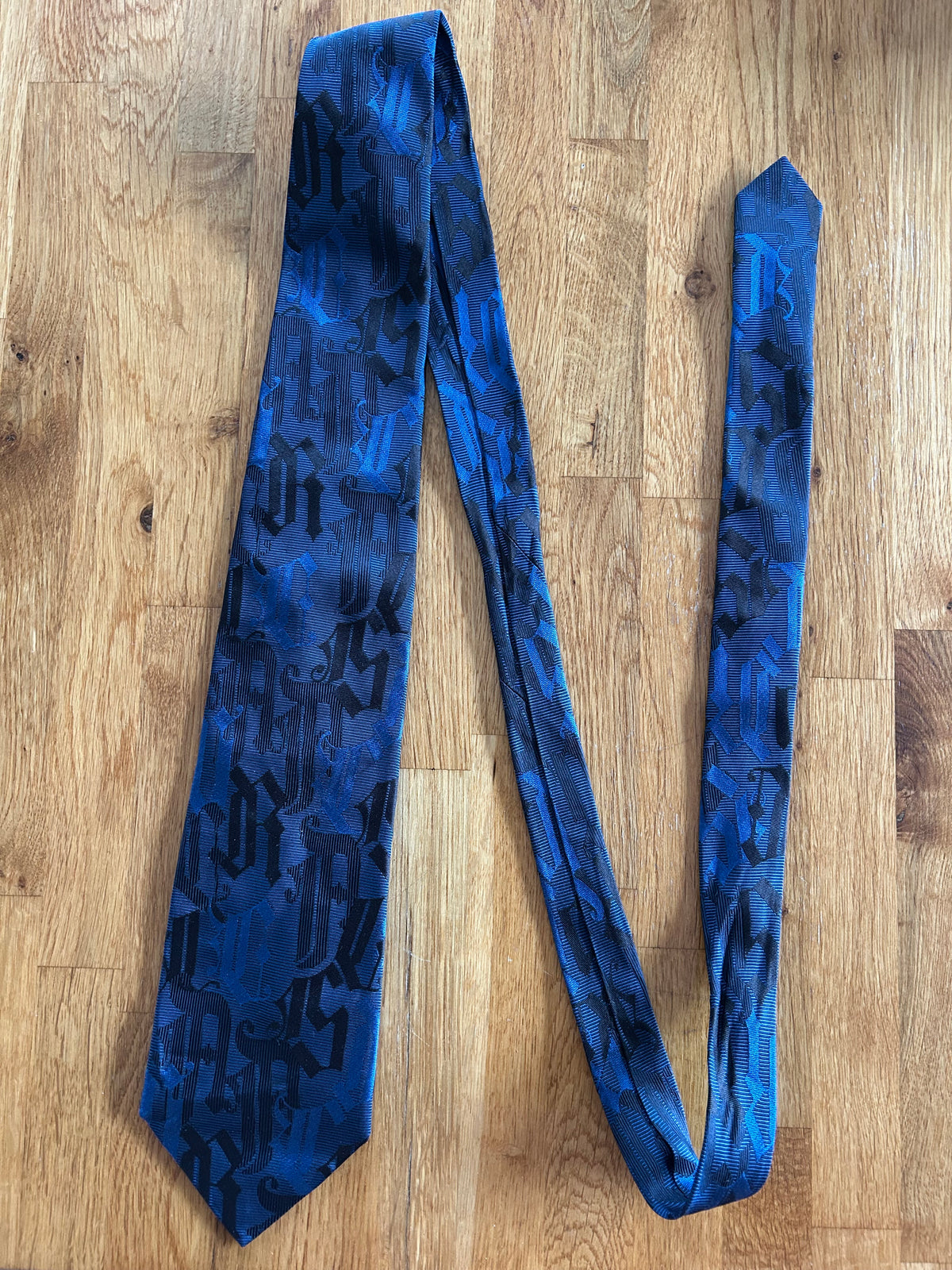 Blue silk tie