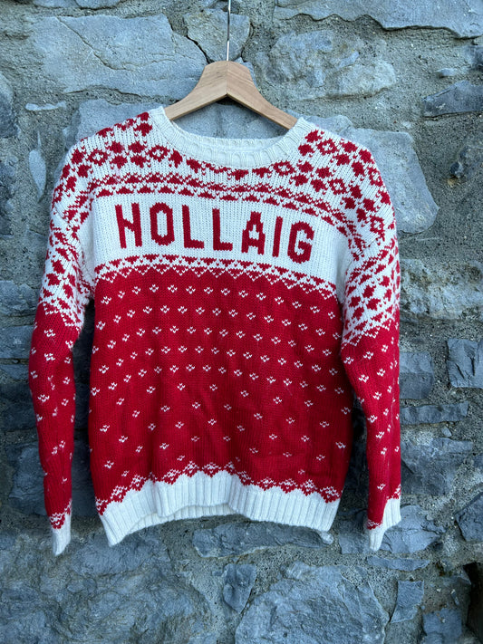 Nollaig Red&white jumper  11-12y (146-152cm)