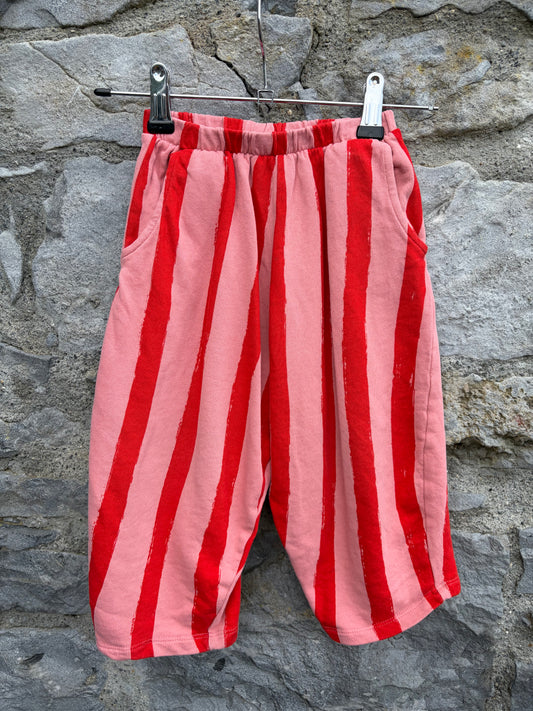 Pink&red stripy sweat pants  2-3y (92-98cm)