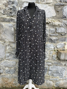 Spotty black maternity dress uk 8-10