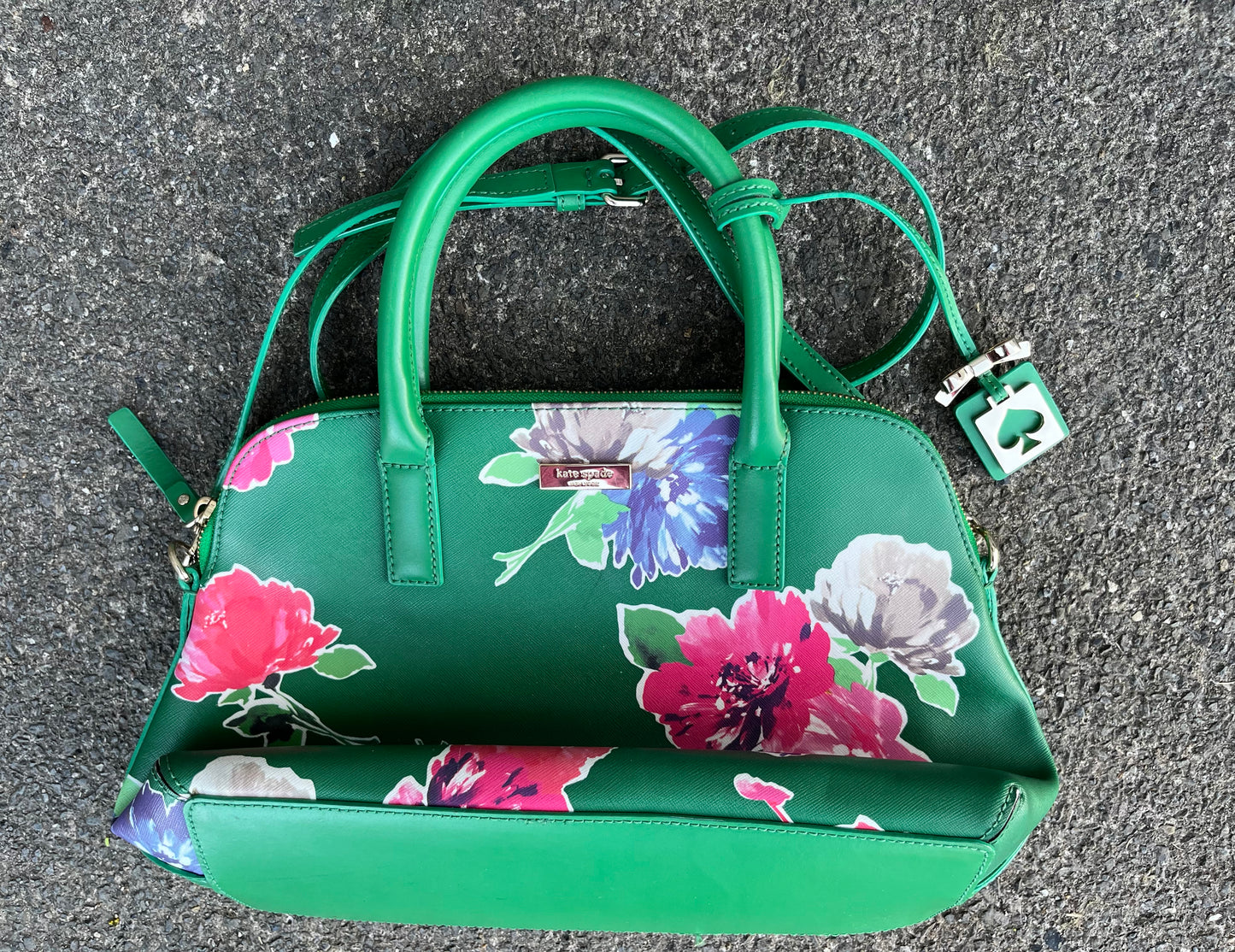 Green floral bag