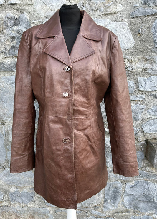 90s brown leather jacket uk 12