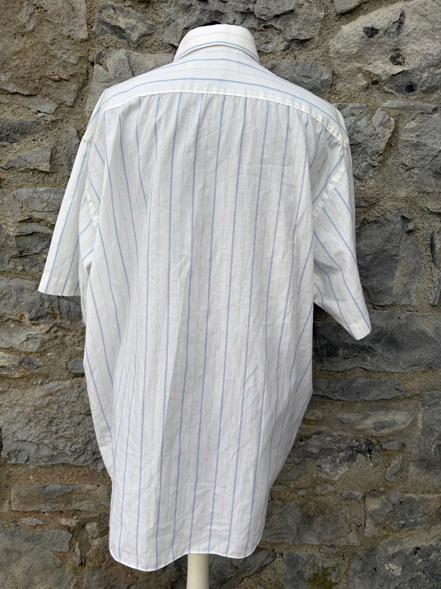 90s white stripy shirt Large