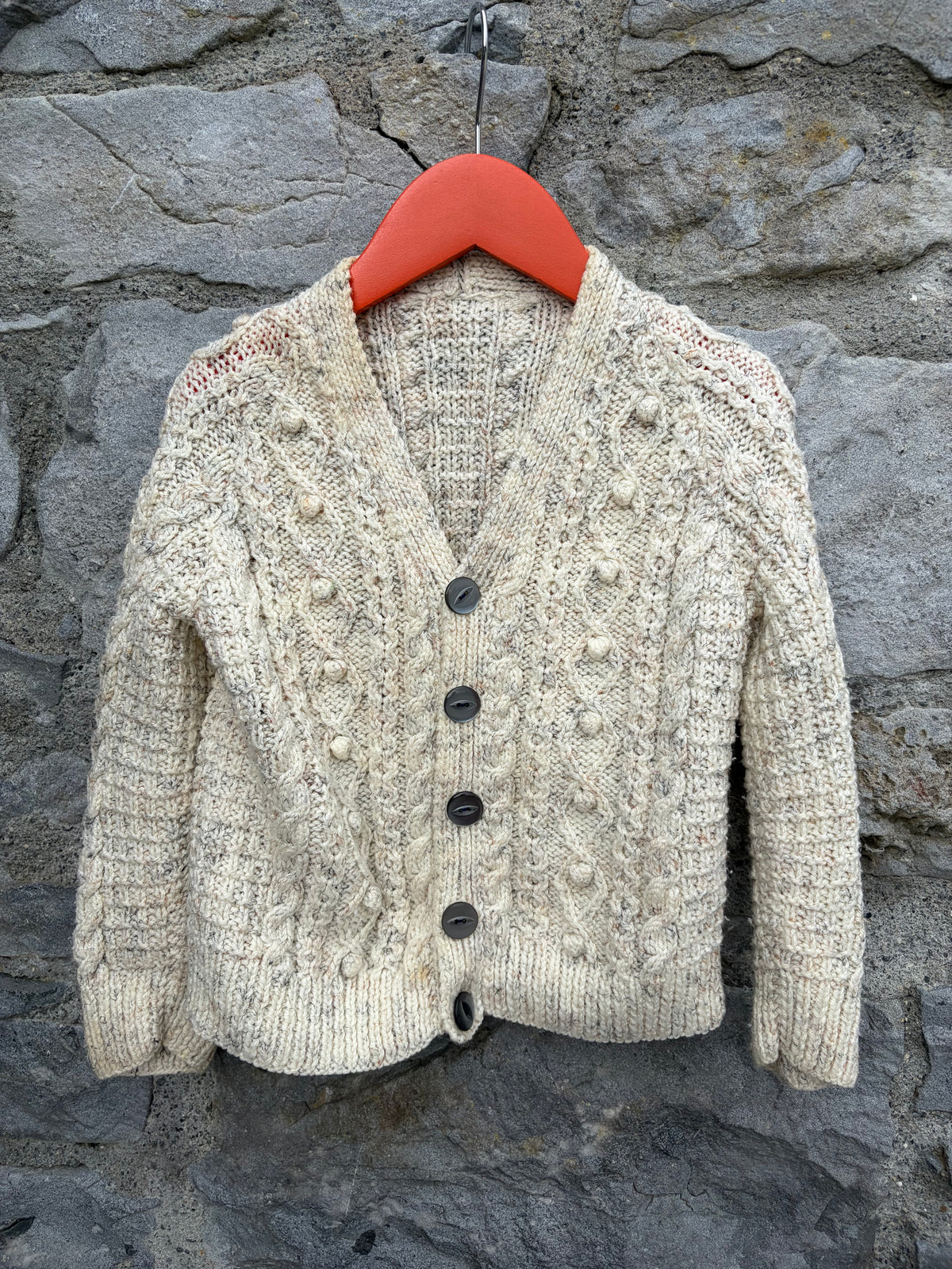 Beige Aran style cardigan  3y (98cm)
