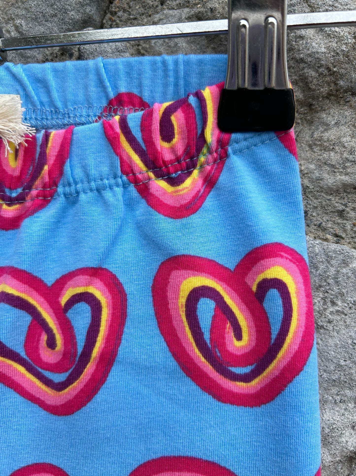 Rainbow hearts blue leggings  2-3y (92-98cm)