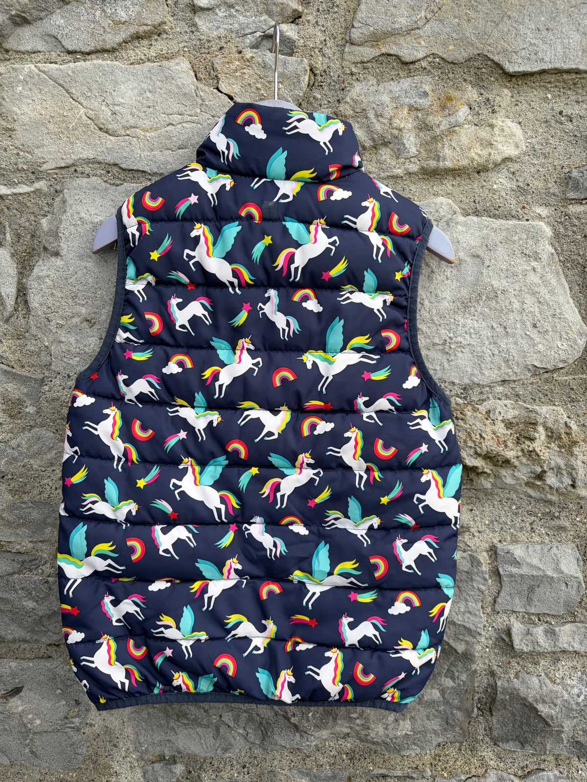 Flying unicorns navy gilet  7-8y (122-128cm)