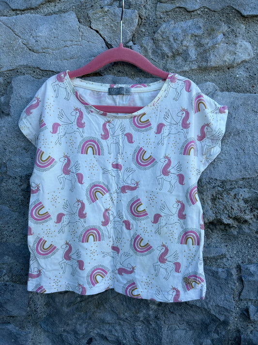 Unicorns&rainbows white T-shirt   7y (122cm)