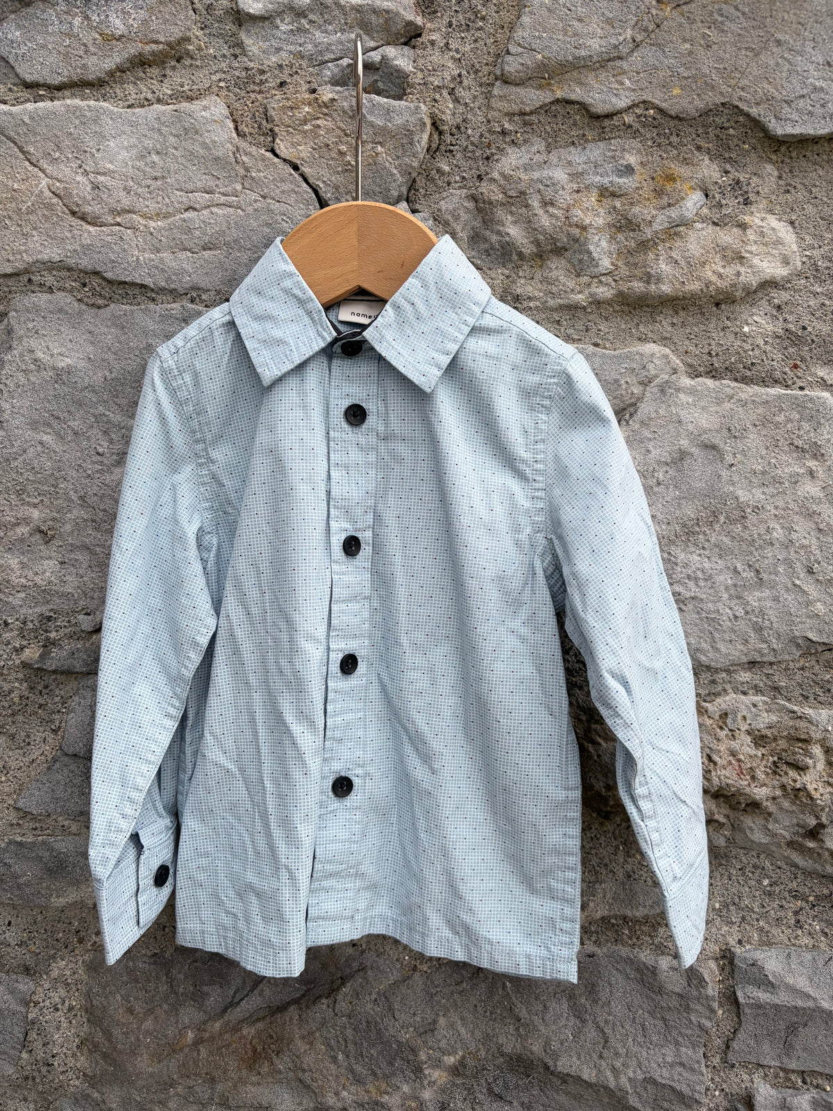 Blue tiny check shirt  9-12m (74-80cm)