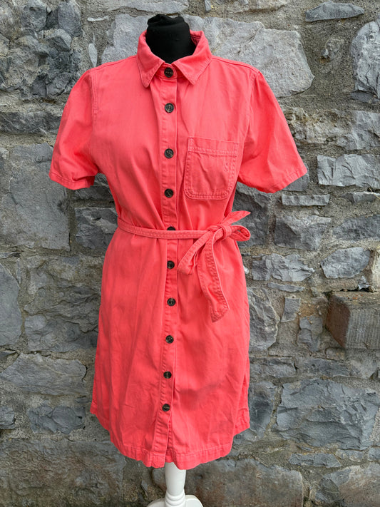 Coral button-up denim dress uk 12