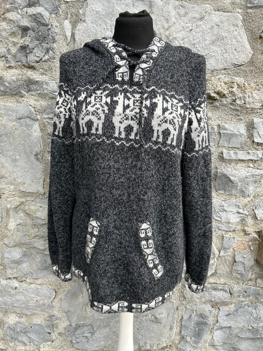 Y2K charcoal llama jumper uk 12-14