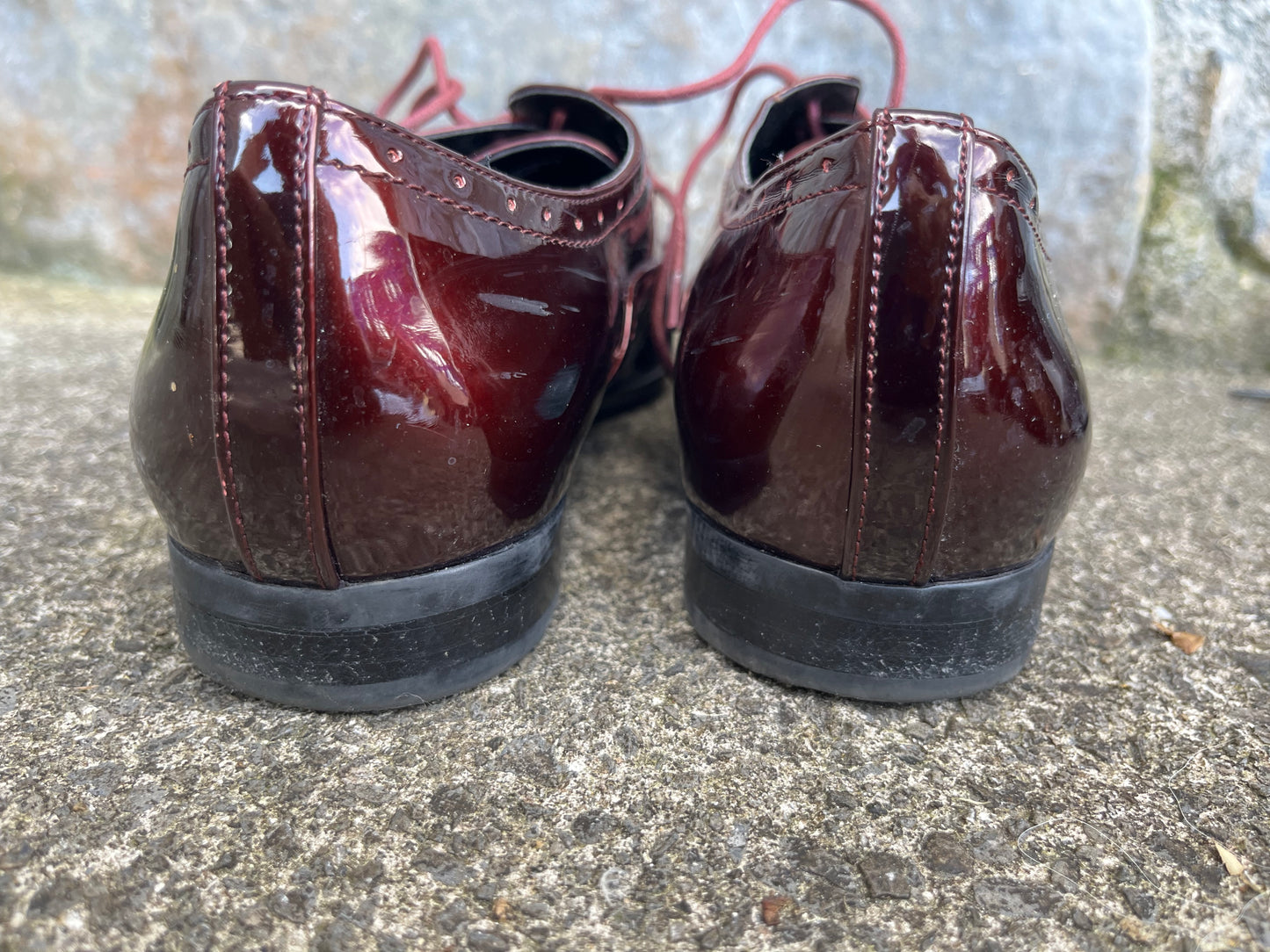 Maroon patent brogues  uk 6 (eu 39)