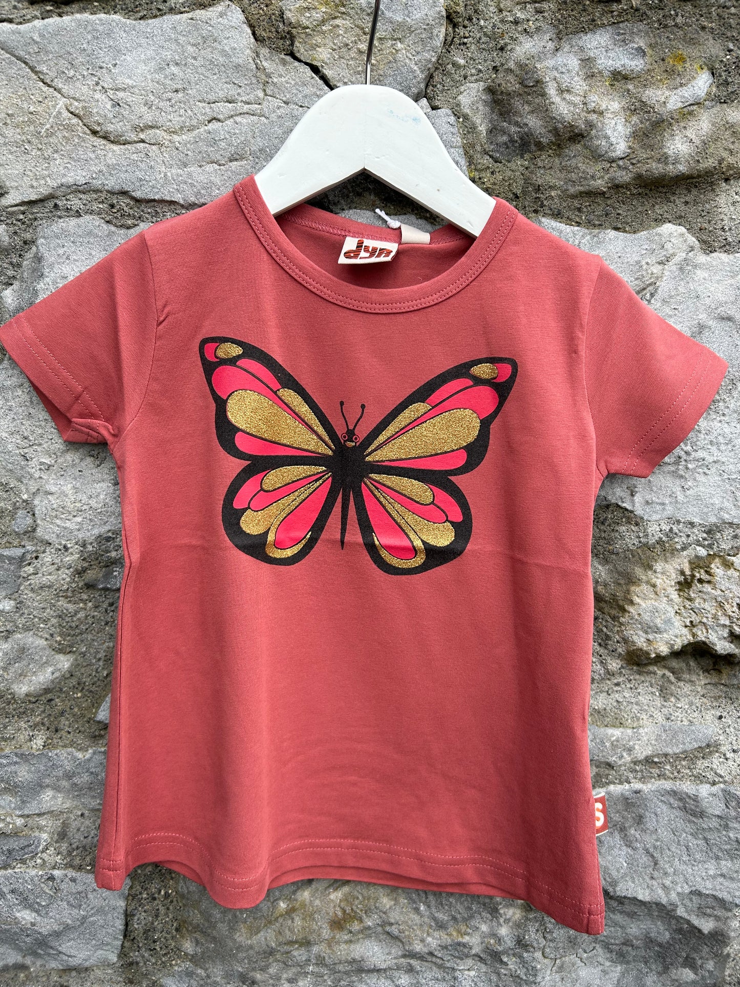 Glitter butterfly rusty T-shirt  3-4y (98-104cm)