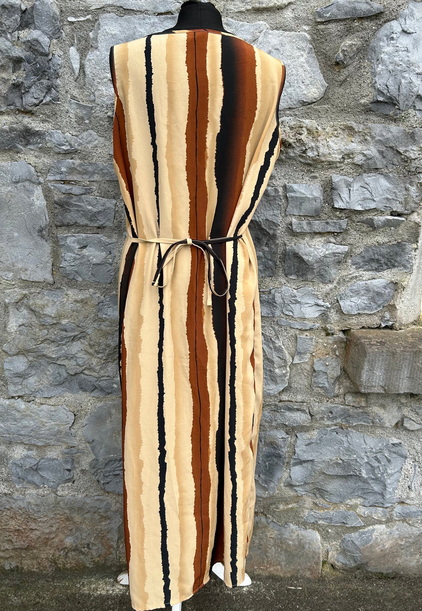 2YK Brown stripy dress uk 12-14