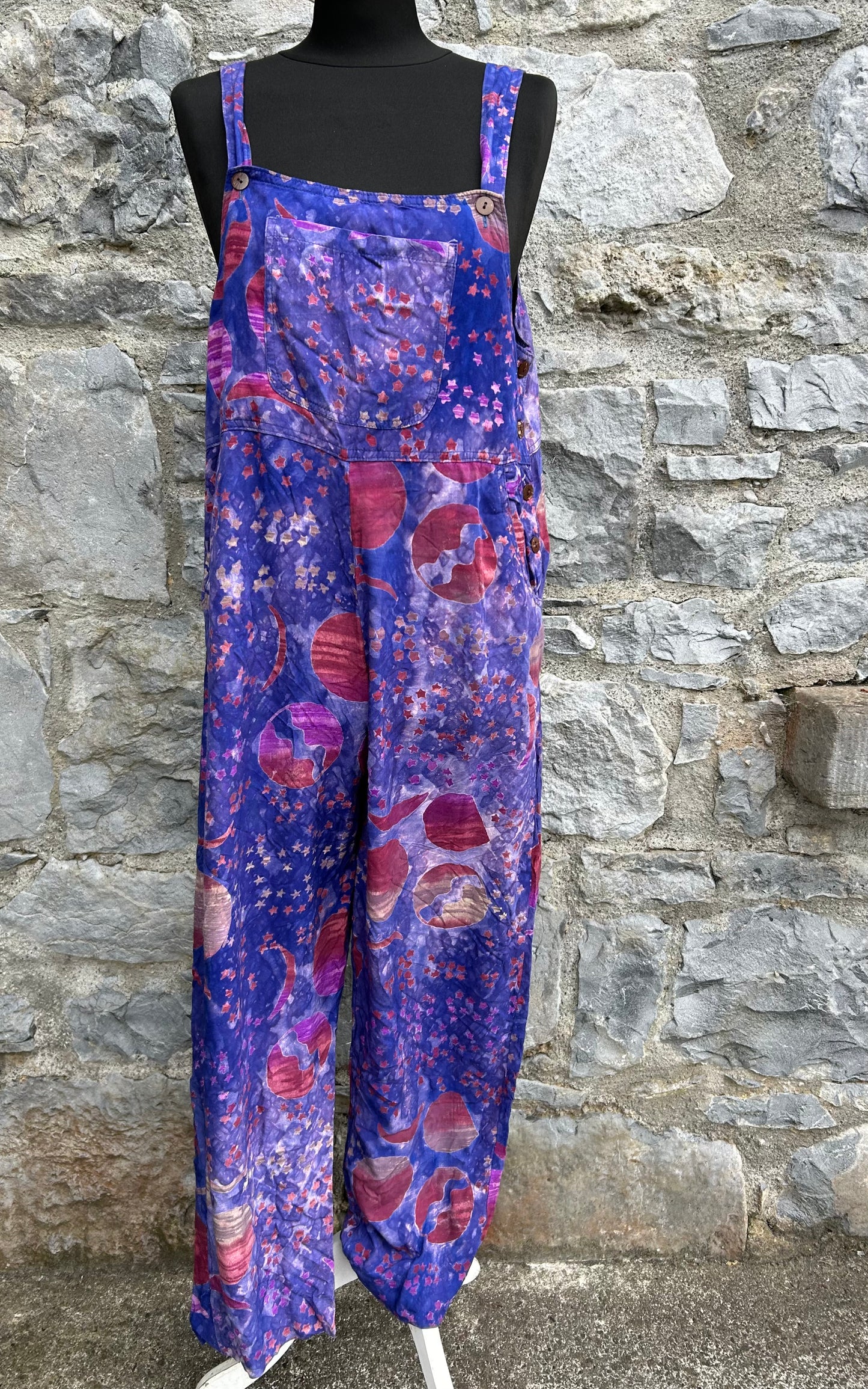 90s space purple dungarees uk 12-14